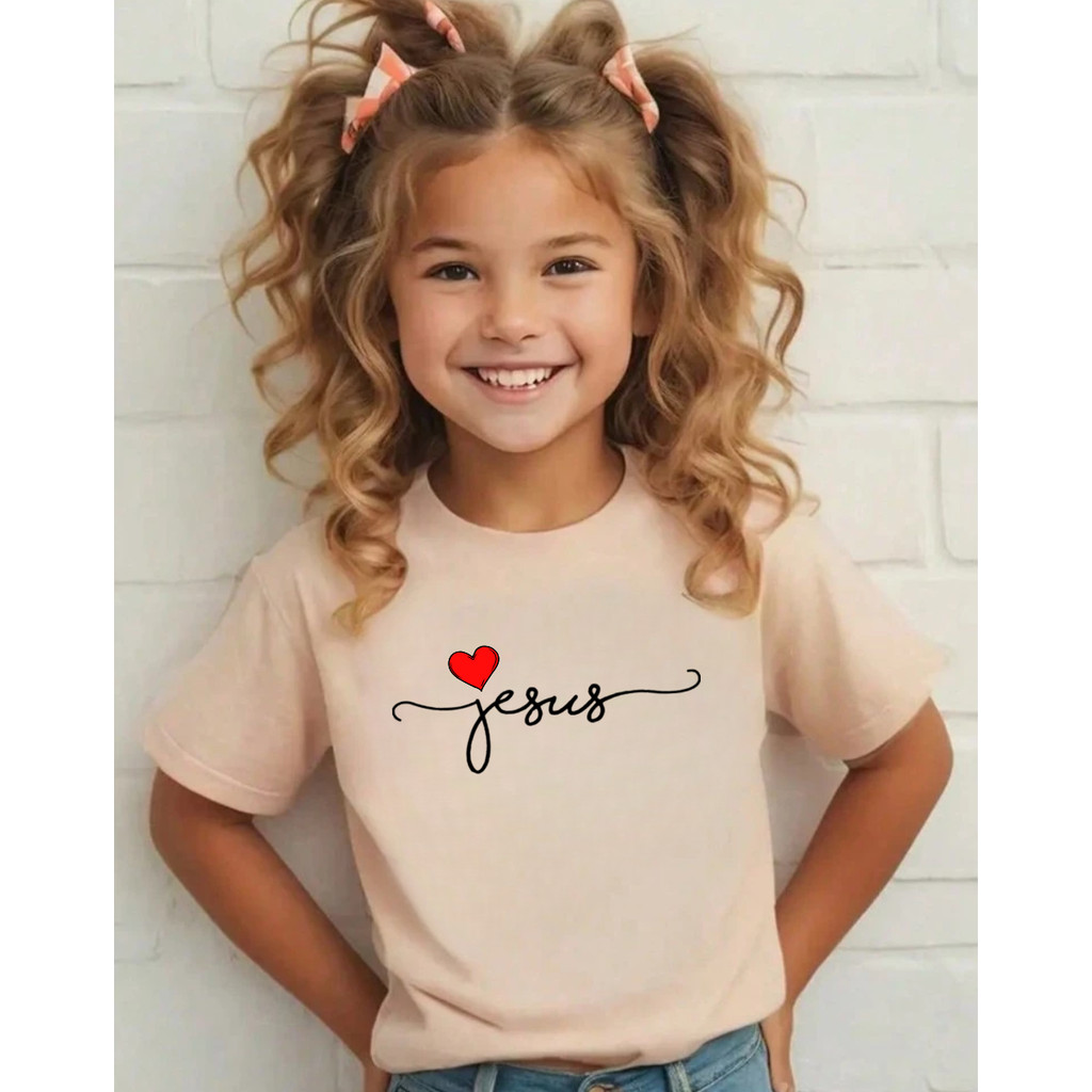 Camisa Tshirt Infantil Criança Juvenil Bebê Unissex Algodão100% Blusinha Jesus Coracaozinho