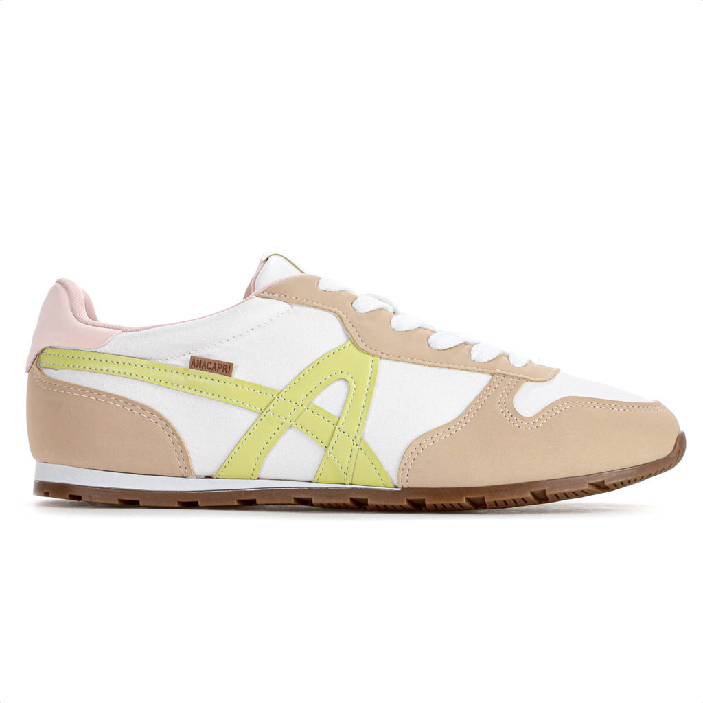 Tênis Anacapri Lola Branco Bege e Rosa - Feminino em Oferta na Shopee