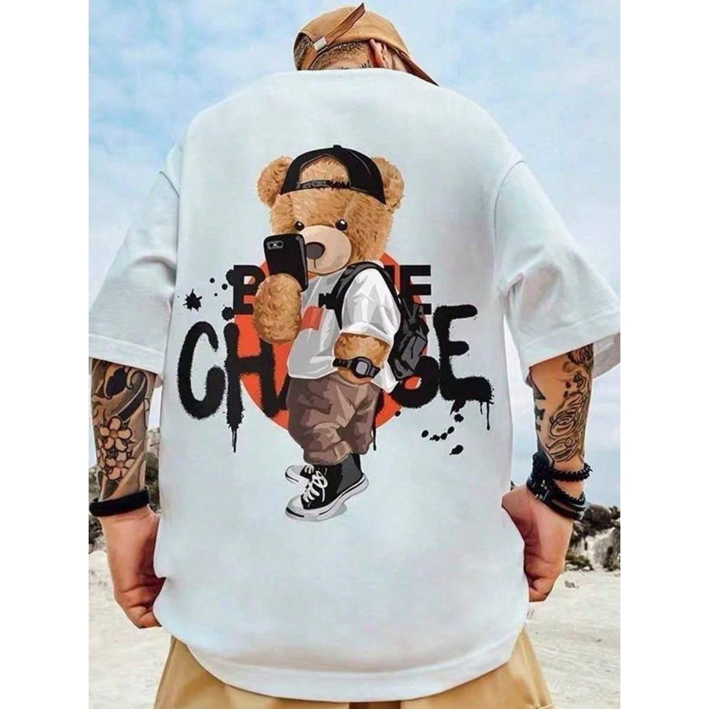 Camiseta Urso Skate Hip Hop Streetwear Masculino Feminino 100% Algodão Top Premium Lançamento