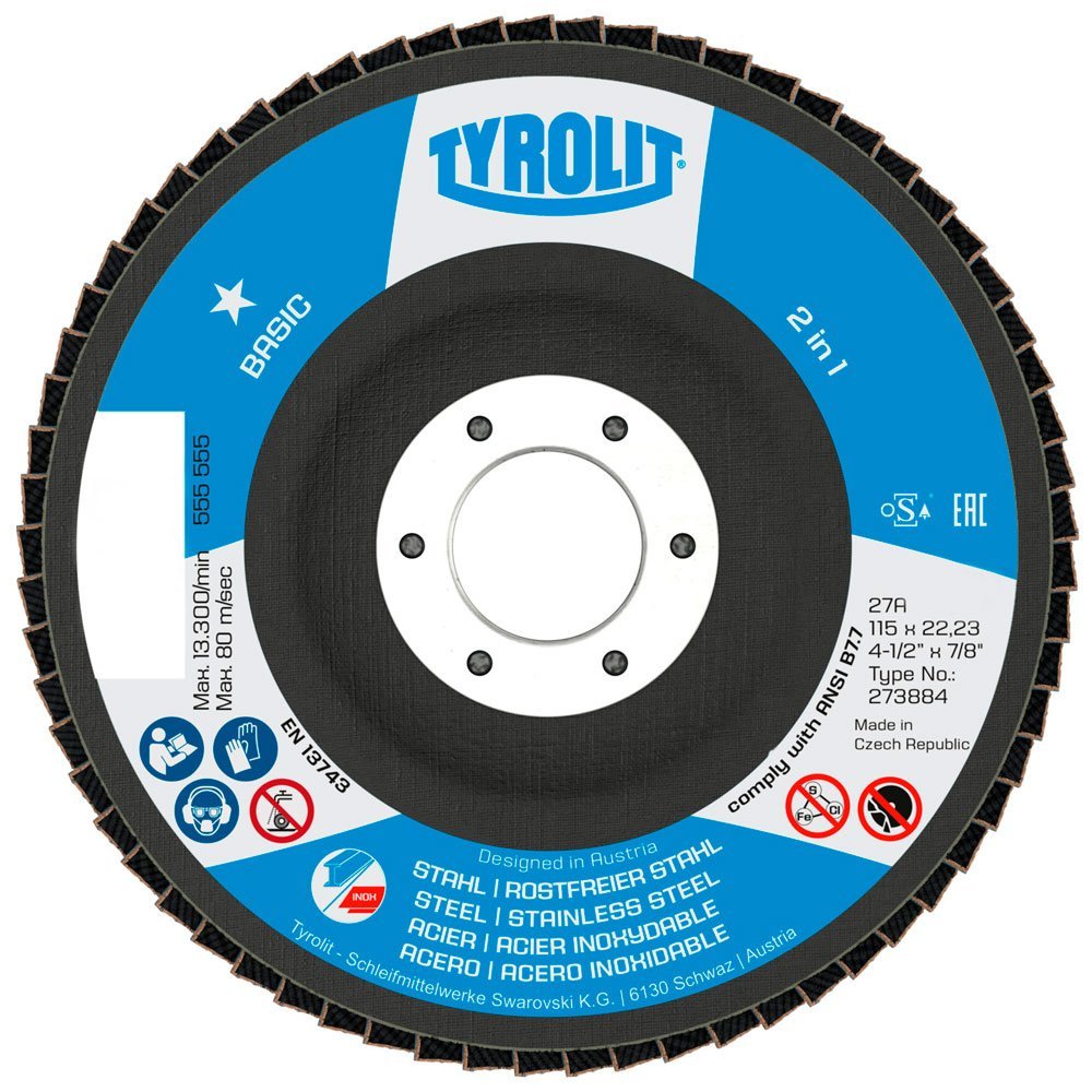 Disco Flap 4.12" Grão 40 Basic Conico Fibra Tyrolit 27388434318364
