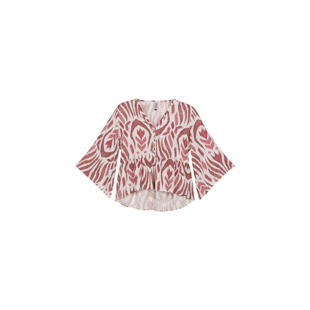 Blusa Feminina Ampla Estampa Digital Marialícia Rosa