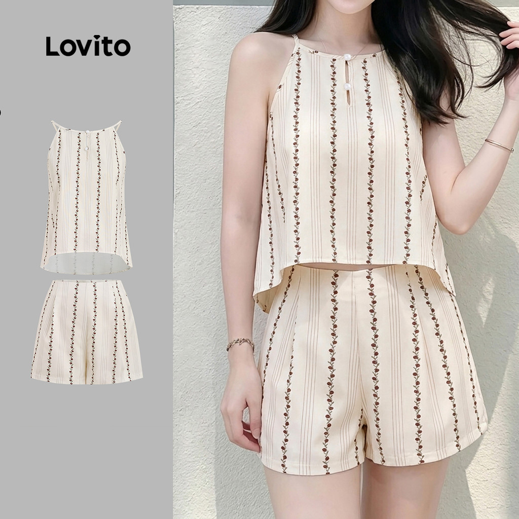 Lovito Tops ou Calças Casuais de Primavera/verão para Mulheres LK6ED033
