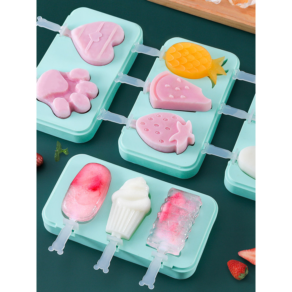 Molde de sorvete caseiro doméstico picolé sorvete picolé caixa de Silicone crianças fazer picolé ferramenta útil