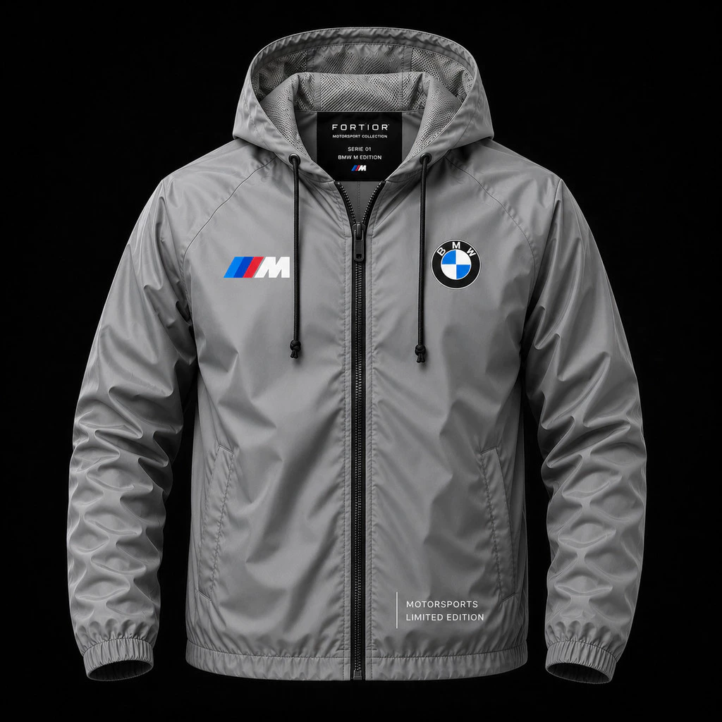Jaqueta Corta Vento Impermeável Masculina Premium com Capuz 100% Poliéster Leve Motorsports Edition