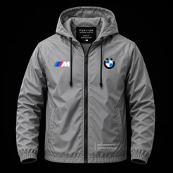 Jaqueta Corta Vento Impermeável Masculina Premium com Capuz 100% Poliéster Leve Motorsports Edition