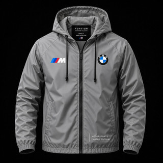 Jaqueta Corta Vento Impermeável Masculina Premium com Capuz 100% Poliéster Leve Motorsports Edition