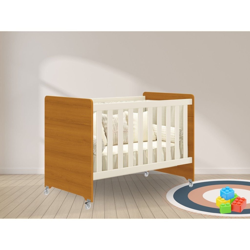 Berço 4 em 1 Estilo Clássico Evolution Branco/Fosco com Savana