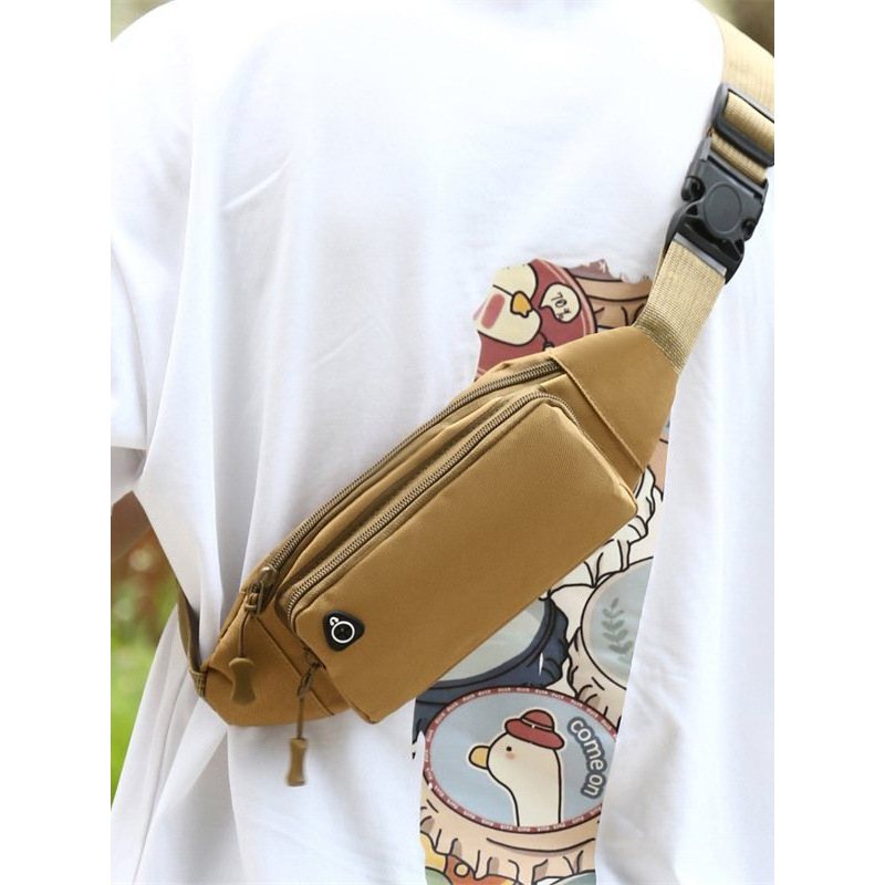 Preferido multifuncional lazer ao ar livre lona cintura saco novo estilo esportes correndo saco de peito do telefone móv