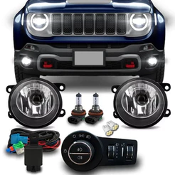 Kit Farol Milha Jeep Renegade 2020 Pcd Botao Bi-partido