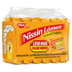 Nissin Macarrão Instantâneo Galinha Caipira Lámen com 6 unidades de 85g