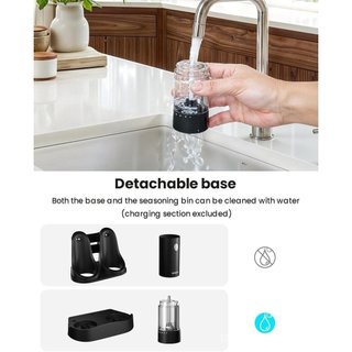 Conjunto de Moedores Elétricos de Sal e Pimenta com Base Recarregável - Moedores Elétricos Automáticos de Sal e Pimenta 