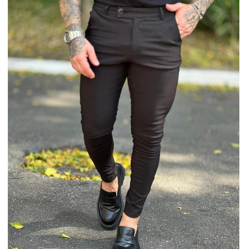 Calça Masculina Alfaiataria Skinny Bengaline Muito Elastano Esporte Fino Estilo Social
