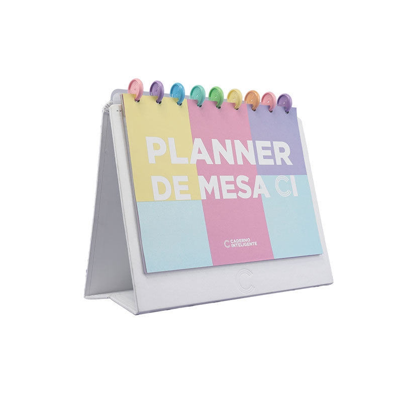 Planner de mesa médio My Frame White com 13 folhas CIMM3004 Caderno Inteligente