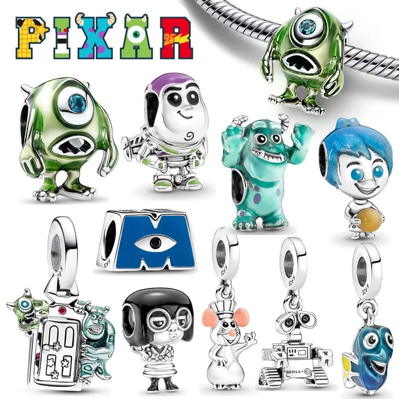 [PROMOÇÃO]  Disney Pixar Monsters Inc 925 Berloque Pingente De Contas De Prata Para Pulseira Original Presentes DIY