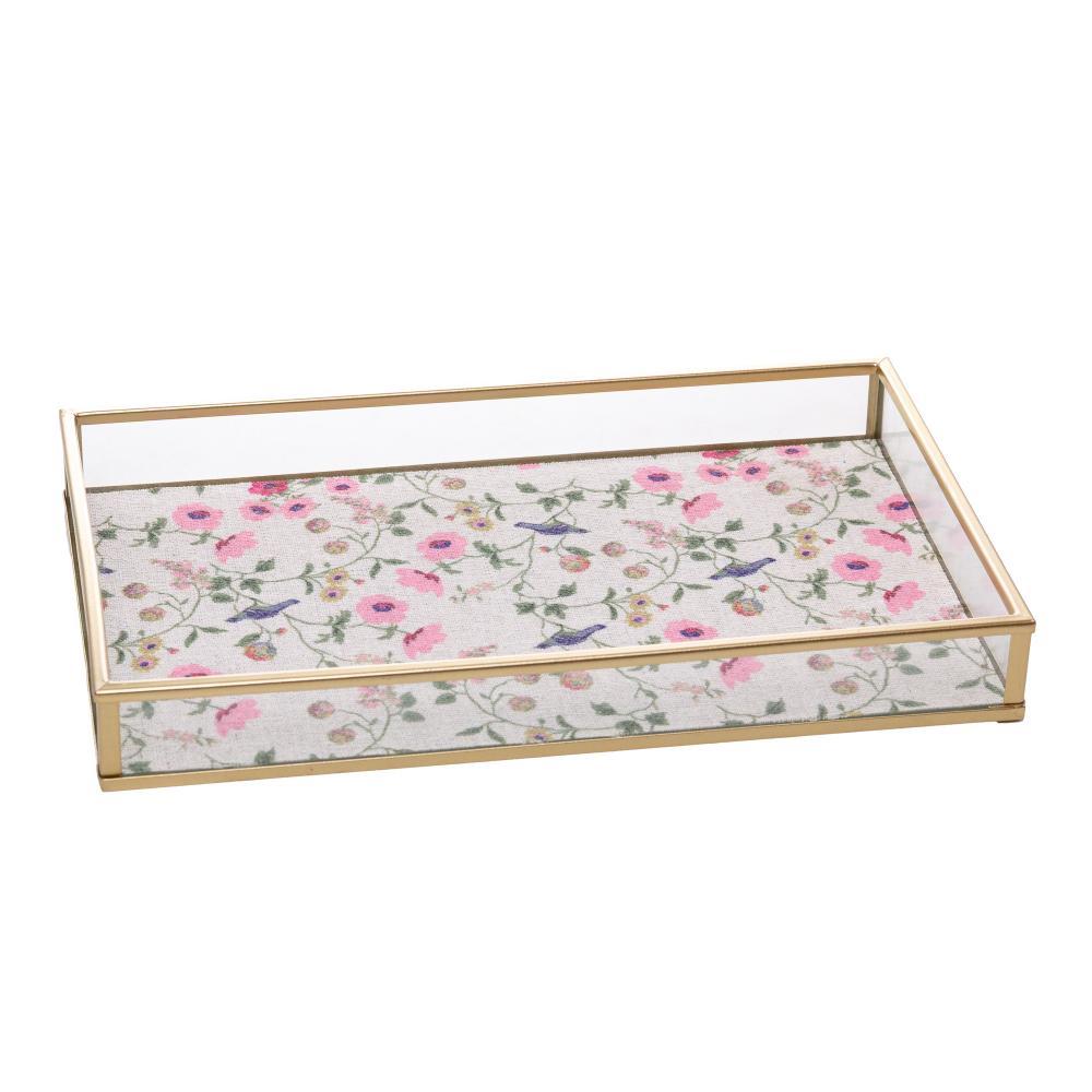 Bandeja Decorativa Blossom Garden 25cm x 15cm x 3cm Dourada