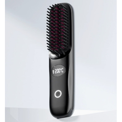 Escova Alisadora De Cabelo Sem Fio Portátil Mini Alisamento Para Viagens Pente Quente De Íon Negativo Mulheres Leve on-T
