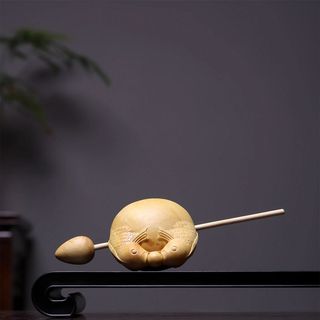 Autêntico pequena folha buxo peixe percussão bonito portátil descompressão escritório meditação instrumento de percussão