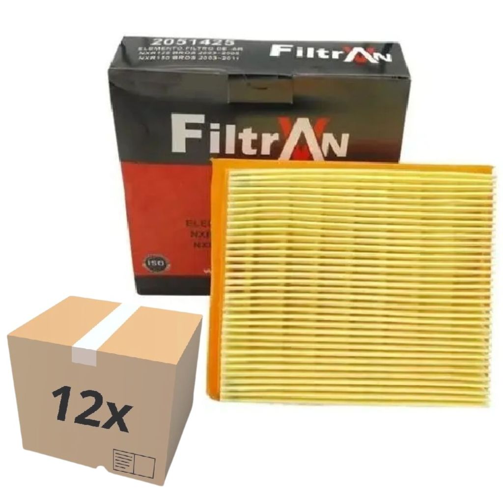 FILTRO AR HONDA CG TITAN 150 2009 FAN 150 125 BROS 160 150 125 POP 100 FILTRAN ATACADO KIT 12 PEÇAS