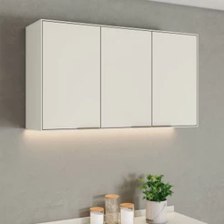 Armário Aéreo Cozinha 120 Cm Fineze 3 Portas 100% Mdf Areia Hp - Henn