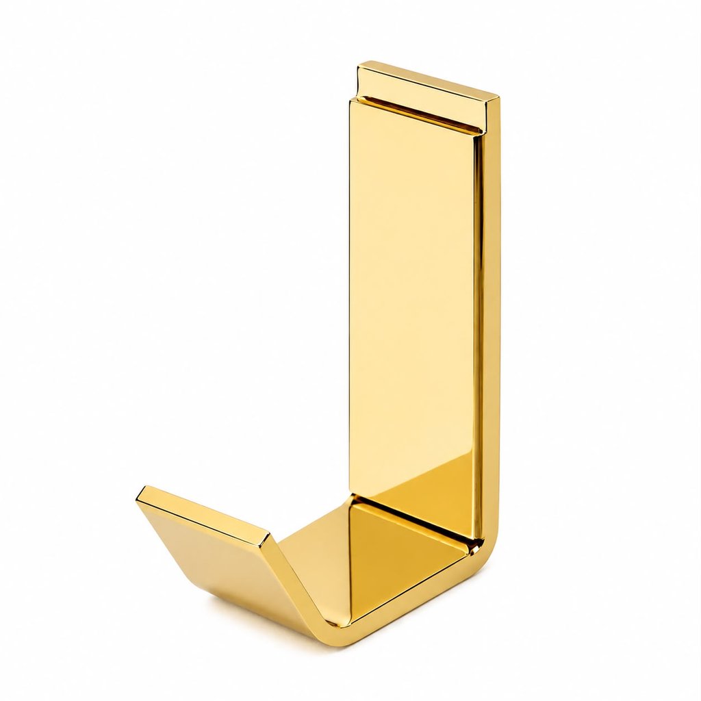 Cabide em Metal para Banheiro Porta Objetos Dourado Brilhante Gancho