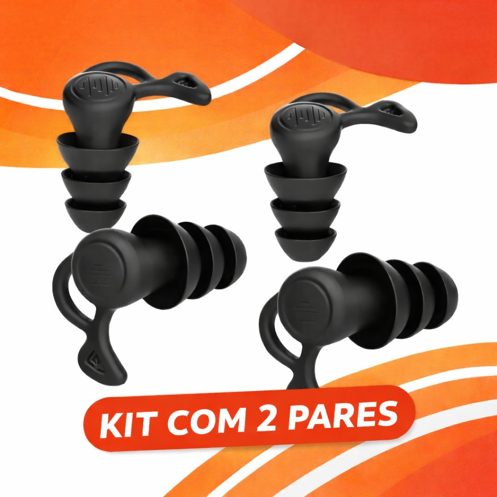 Imagem Kit 2 Protetores de Ouvido Auricular De Silicone Para Natação Abafar Sons Barulho Anti Ruído Com Brinde Especial