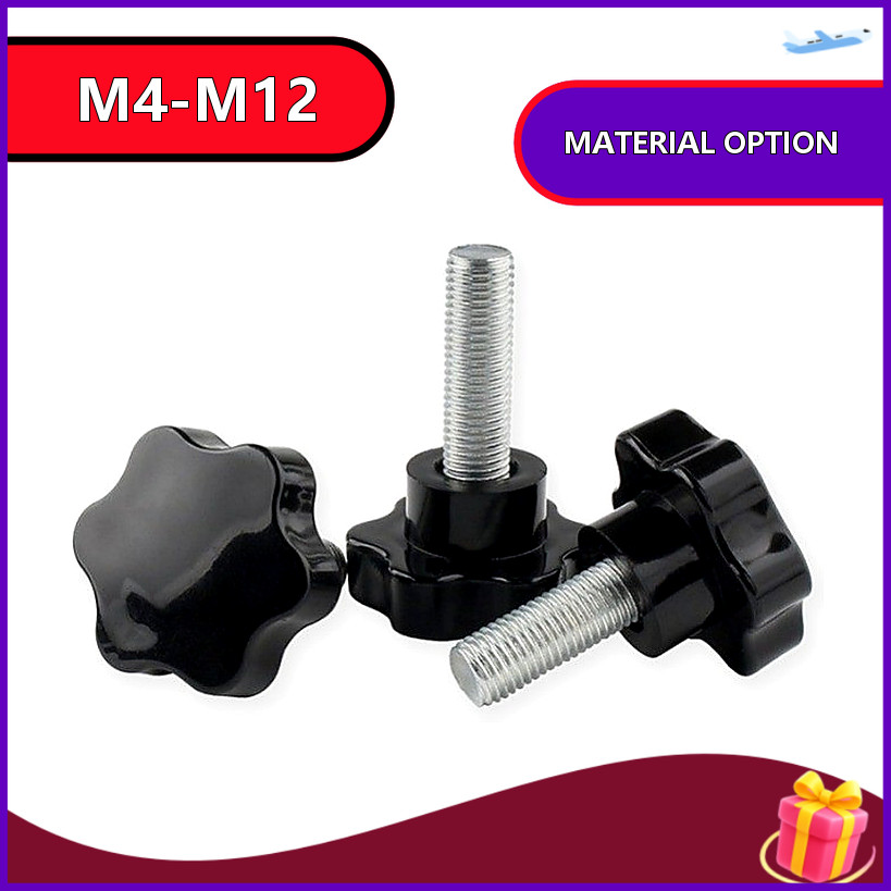 [2-10pcs] Parafuso manípulo estrela de 6 pontas Aço classe 10.9 M4-M12 resistente [WDY-MB2]