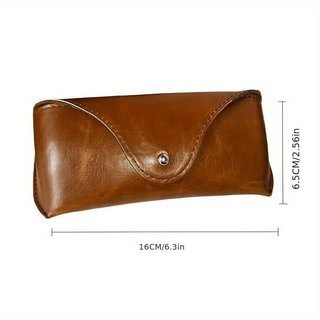 Estojo para Óculos Elegante e Moderno, Grande Capacidade, Caixa de Óculos de Couro Genuíno, Caixa de de Óc