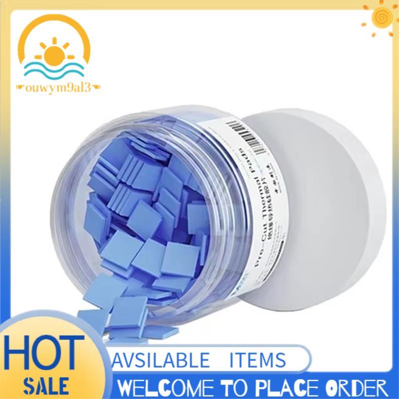 100 Pçs 12x12mm Azul Cinza Almofada De Silicone Térmica Para Reparo Do Telefone Móvel Notebook Placa-Mãe CPU Reparação P