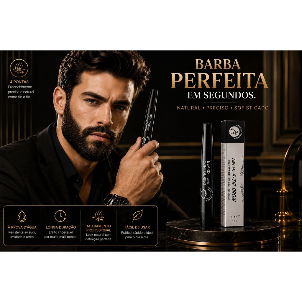 Lápis Caneta De Pigmentação Preenchimento Barba Bigode Etc