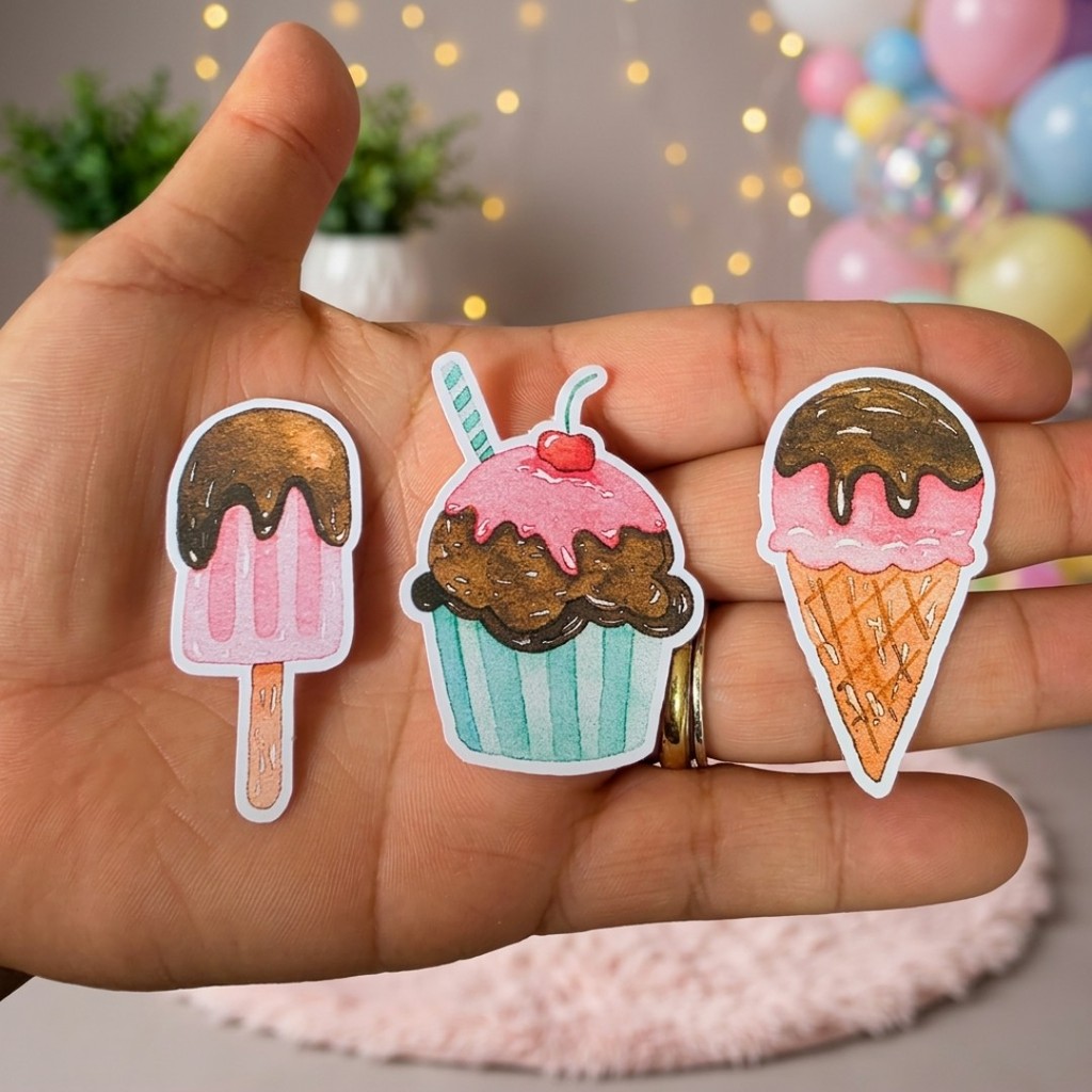 30 Apliques 5cm Confeitaria - doces tubetes kit festa lembrancinhas aniversario mimos adesivo