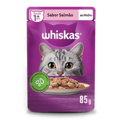 Ração Úmida Whiskas Sachê Salmão ao Molho para Gatos Adultos