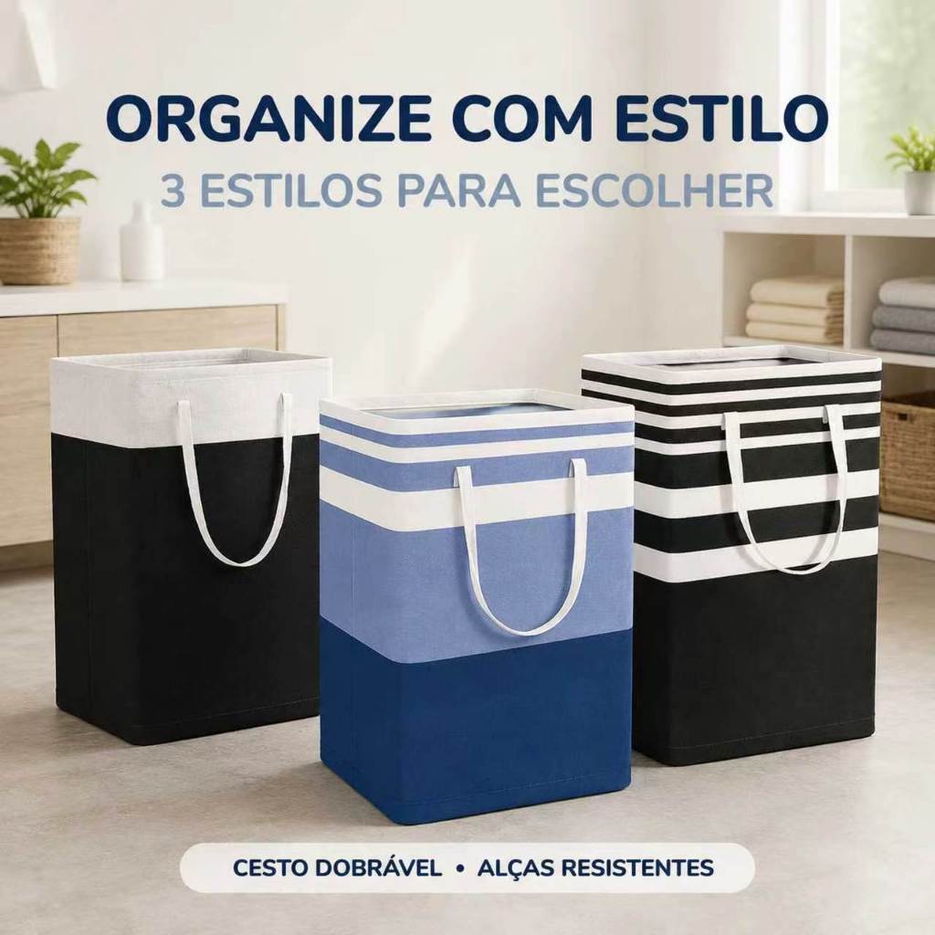Cesto De Roupa Grande Saco Dobrável Para Roupa Suja 75L