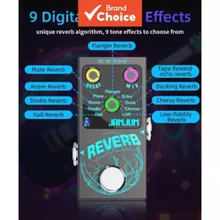 Processador De Reverberação Digital JAMJUM 9 Tons Variados Streaming De Áudio USB DC Power Pedal Compacto Para Instrumen