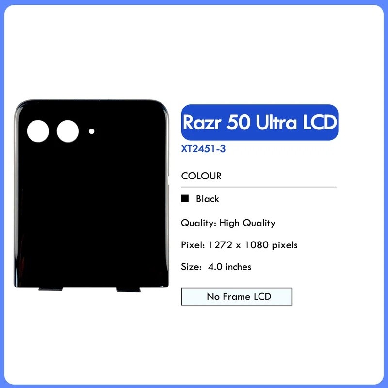 4 " Para Motorola razr 50 Ultra Segundo Externo AMOLED Display LCD Tela De Toque