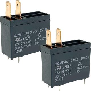 Relé 302WP-1AH-C M02 (Pacote com 2) - Relé de Potência Plug-in SPST 12VDC 20A - Compatível com Fornos de Micro-ondas, Aq