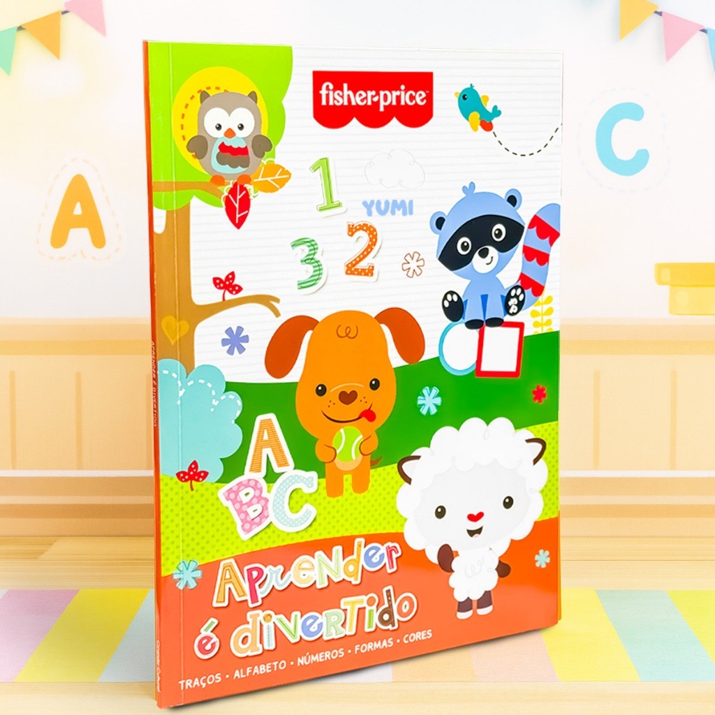 Livro Cartilha Caminhos Da Alfabetização Fisher-price - Caligrafia Números Formas Exercícios Atividades Educativas