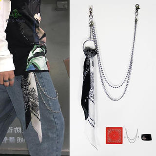 EA & Moda Unissex Hip Hop Chaveiro Jean Carteira Cinto Corrente Ro Punk Fita Motociclista Lenço De Metal Cintura Acessór