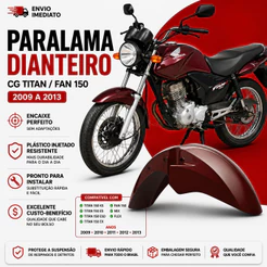 Paralama Dianteiro Honda Cg Titan Fan 150 2009 Á 2013 Vermelho Guaraú Pro Tork