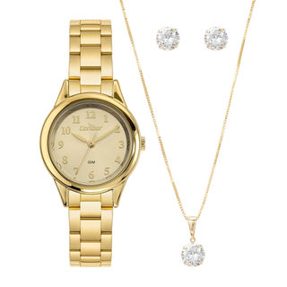 Kit Relógio Condor Feminino Mini Dourado - CO2035OAH/K4X