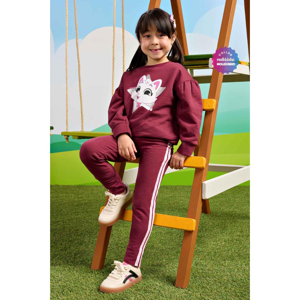 Conjunto Infantil Menina Longo Fofinha Elian Vermelho