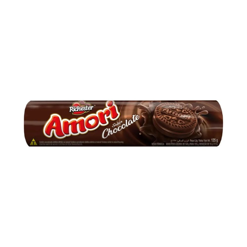 Biscoito Richester Amori Sabor Chocolate 125g
