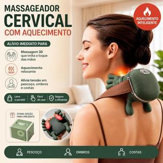 Massageador Elétrico Portátil para Pescoço com 3 Intensidades Alívio de Dores Cervicais M…
