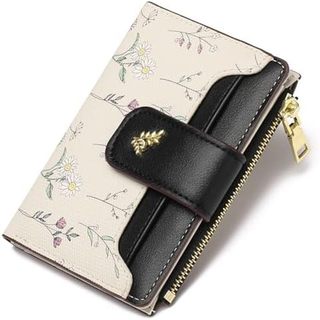 GAEKEAO Carteira Pequena Para Mulheres , Fina , Bifold , Couro , Porta Cartão De Crédito , Carteiras , Bolso Com Zíper ,