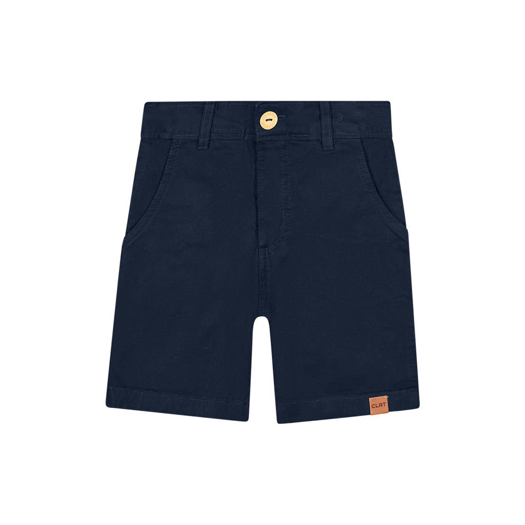 Bermuda Infantil Menino Sarja Com Bolsos Colorittá Azul