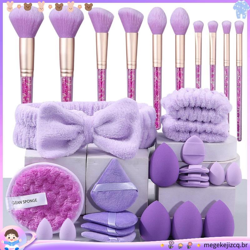 Conjunto completo de ferramentas de beleza pincéis de maquiagem ovos de beleza não comer pó grande conjunto de maquiagem