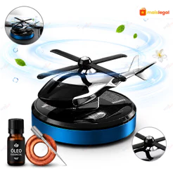 Difusor de Aroma Solar em Formato de Helicóptero para Carro com Hélice Giratória e Design Moderno em Liga Metálica