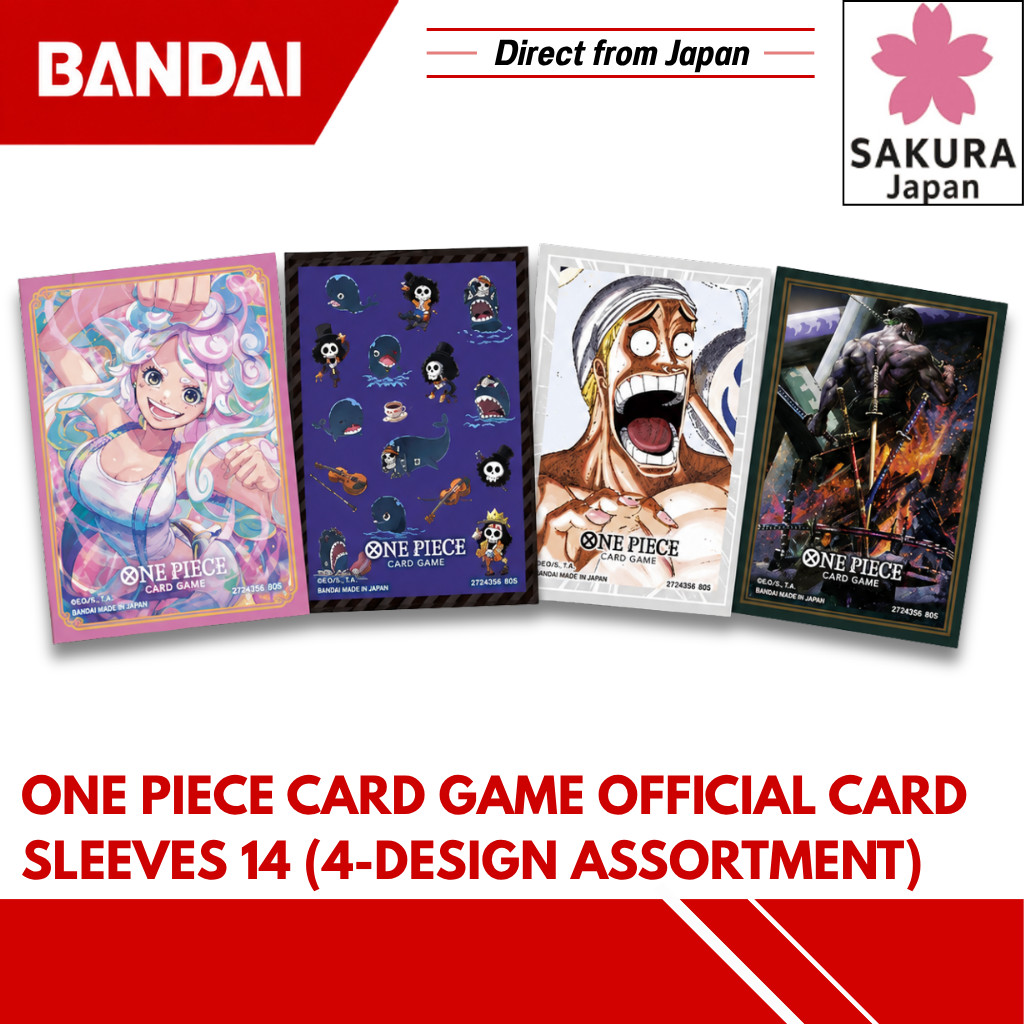 BANDAI ONE PIECE Card Game Official Card Sleeves 14 (4-Design Assortment)