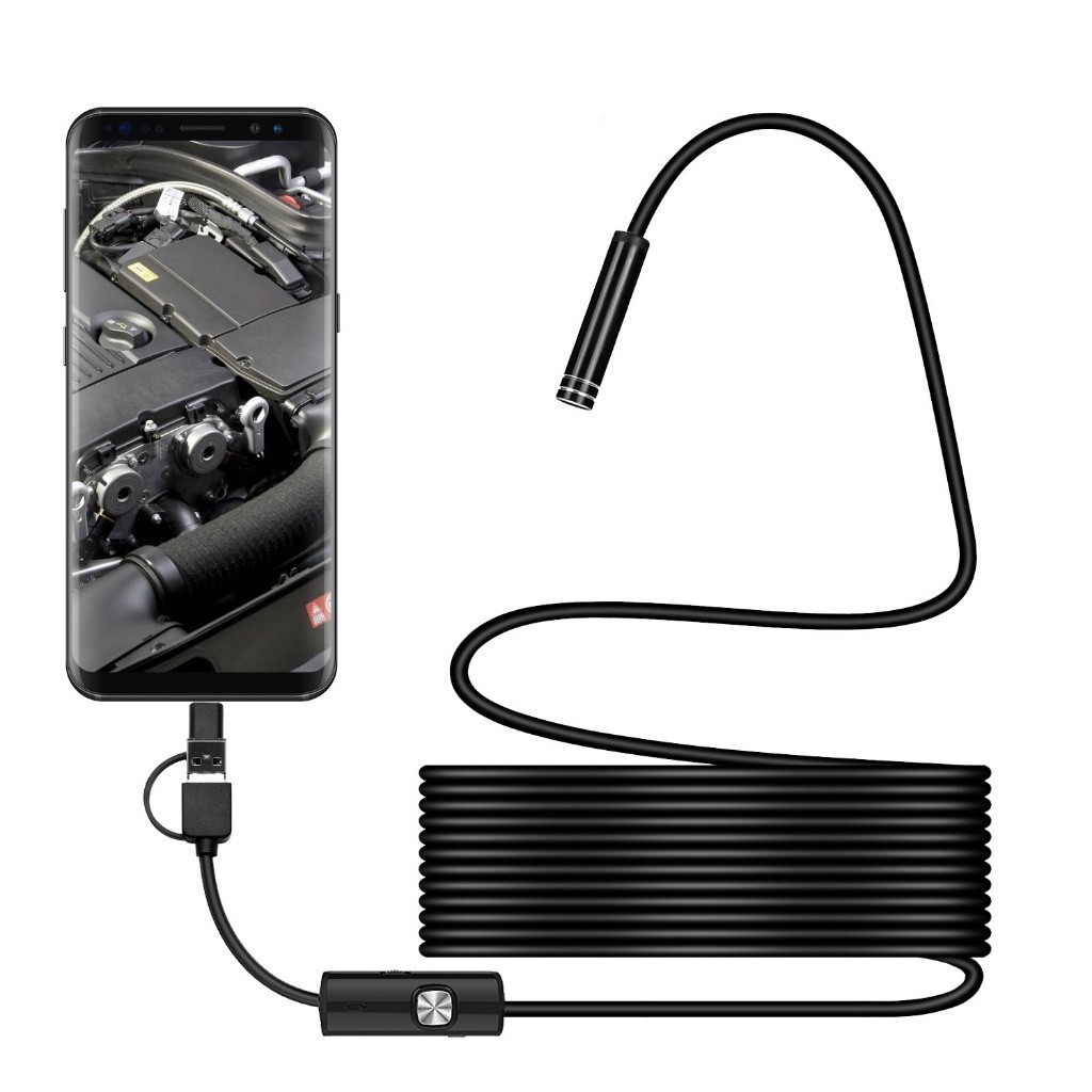 Câmera Sonda Endoscópica Android/Prova Água Foto Inspeção 5m