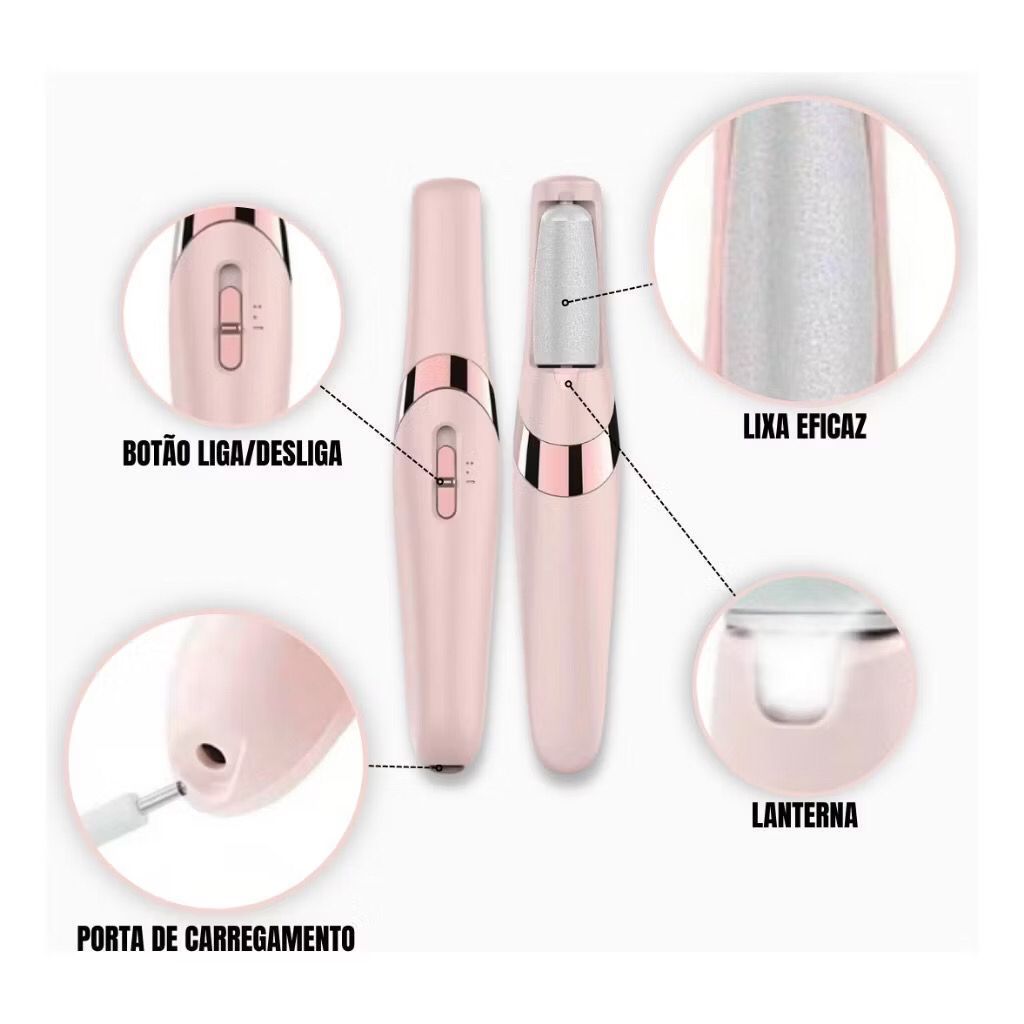 Lixador Elétrico Premium Para Pés Removedor de Calos Recarregável USB Portátil 2 Velocidades Spa Caseiro Pés Macios