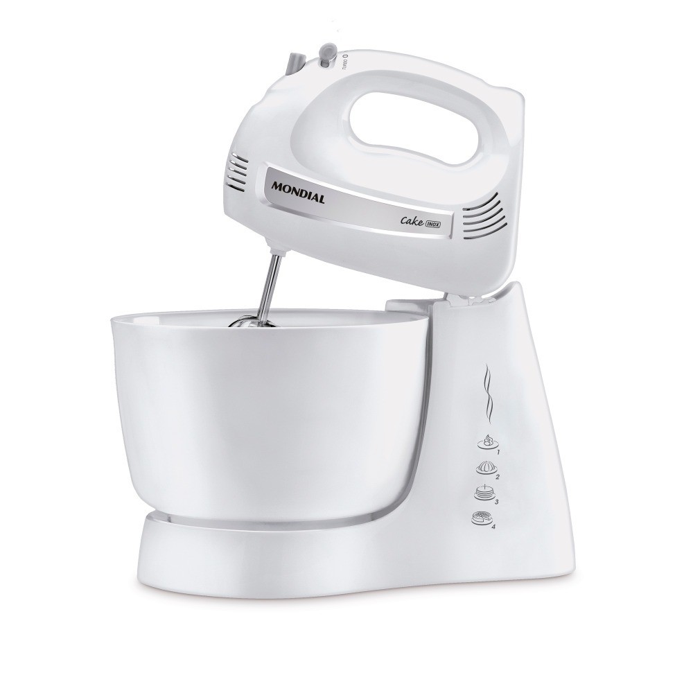 Batedeira 500 watts 4 velocidades branca Cake - B-50-W - Mondial
